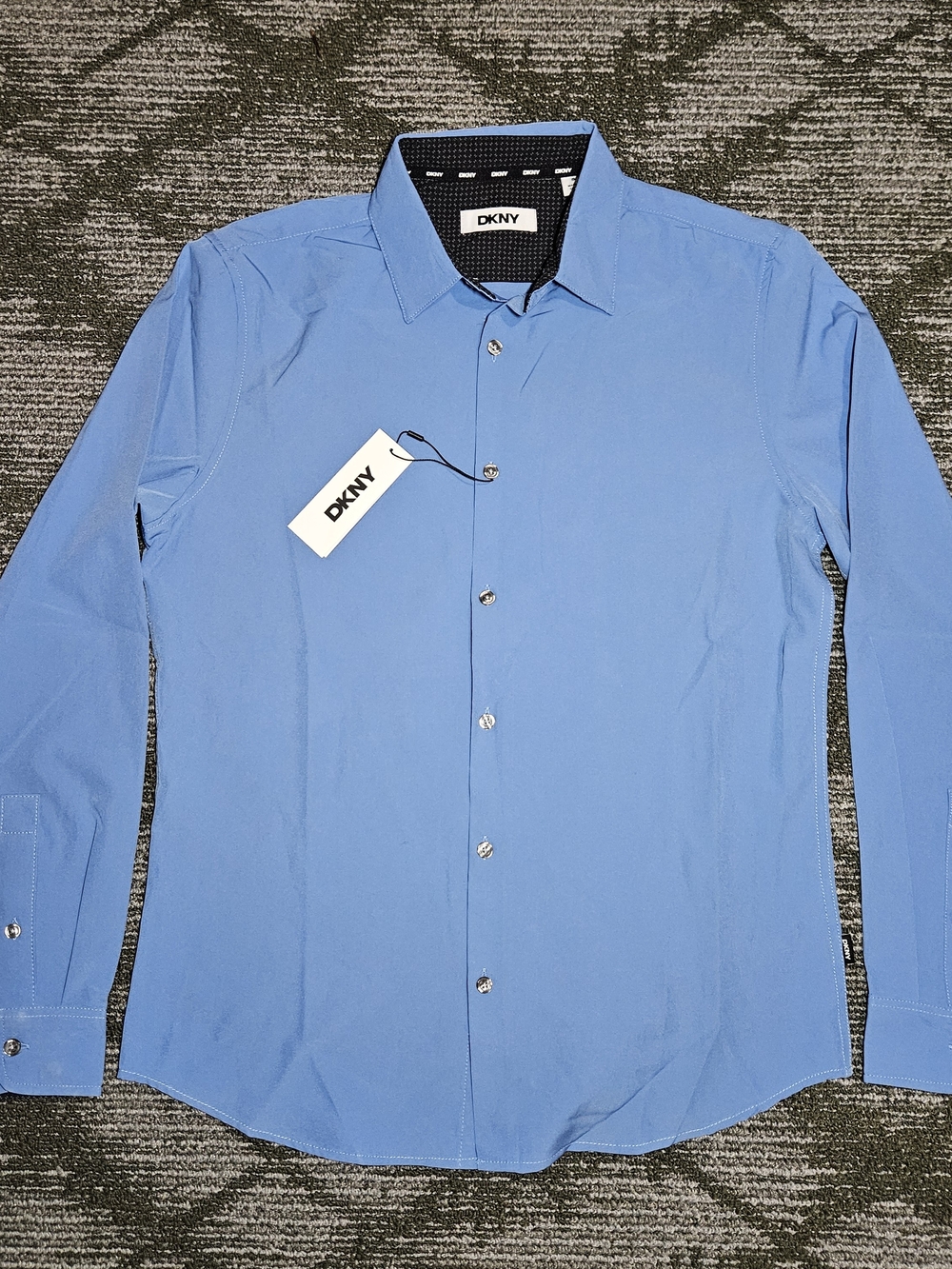 DKNY Men's Blue Dress Shirt - Classic Fit